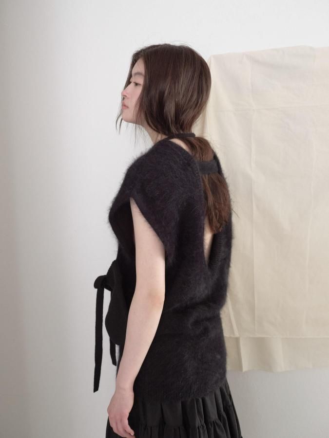 Angola Back Open Knit Tunic - ROSARYMOON OFFICIAL WEB STORE