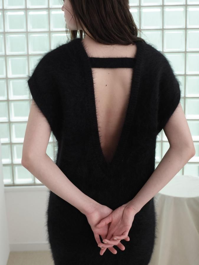 ワンピース Rosary moon Angola Back Open Knit Tunic Angola Back Open Knit Tunic - ROSARYMOON OFFICIAL WEB STORE