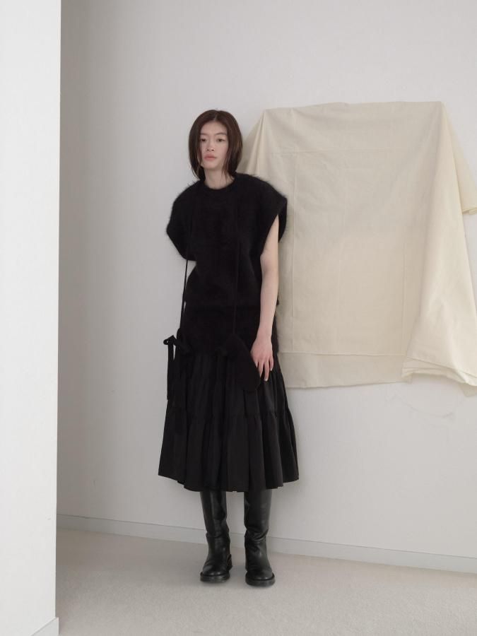 ワンピース Rosary moon Angola Back Open Knit Tunic Angola Back Open Knit Tunic - ROSARYMOON OFFICIAL WEB STORE