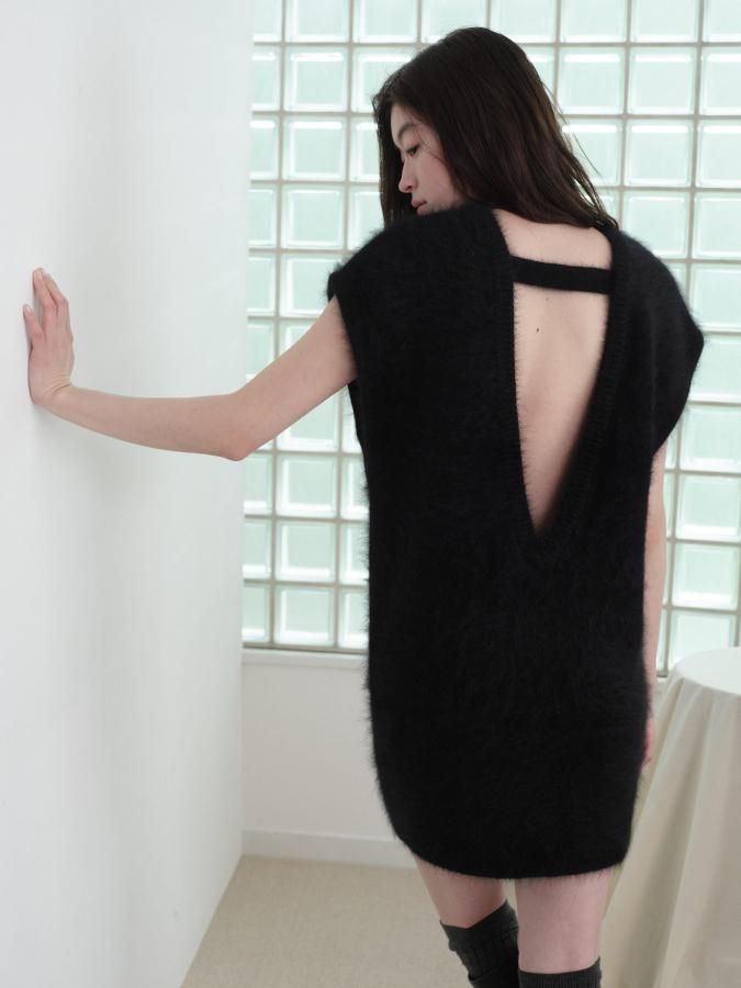 Slub Knit Asymmetry Tunic - ROSARYMOON OFFICIAL WEB STORE
