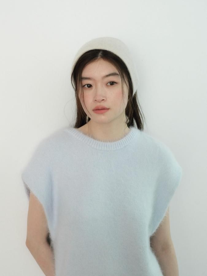 Angola Back Open Knit Tunic