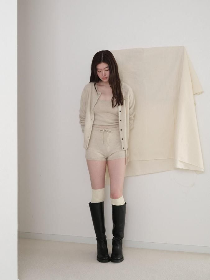 未使用タグ付き‼️HLT Boucle Knit Cap ecru Yak Ensemble Knit Top - ROSARYMOON OFFICIAL WEB STORE