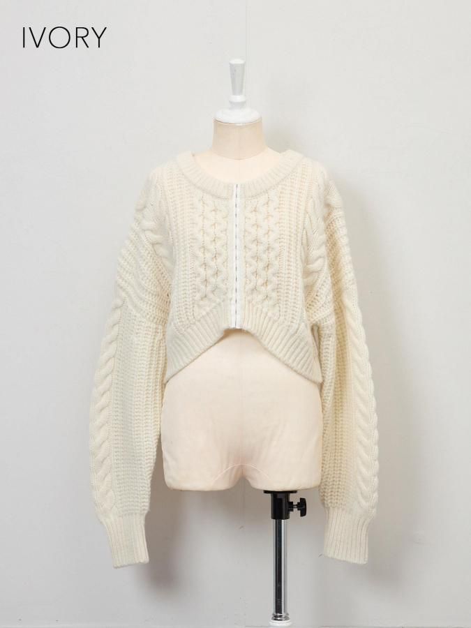 トップス Rosarymoon Shaggy 2way Cardigan BEIGE Shaggy 2way Cardigan - ROSARYMOON OFFICIAL WEB STORE