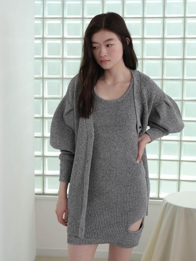 Color Mix Knit Tunic - ROSARYMOON OFFICIAL WEB STORE