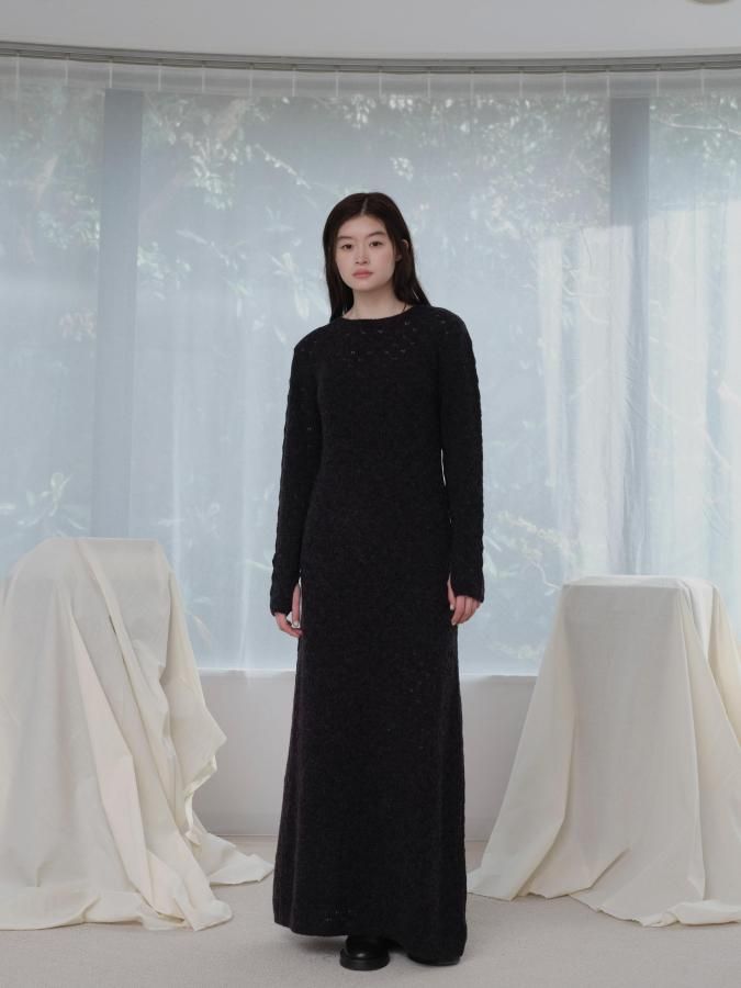 Back Open Crochet Dress - ROSARYMOON OFFICIAL WEB STORE