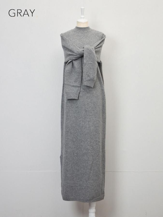 ワンピース rosarymoon /Back Cross Knit Dress Back Open Mohair Dress - ROSARYMOON OFFICIAL WEB STORE