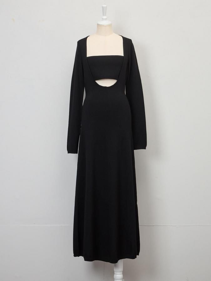 ワンピース rosarymoon /Back Cross Knit Dress 森ふう花 | . バックオープンのワンピースは女っぽくて好き