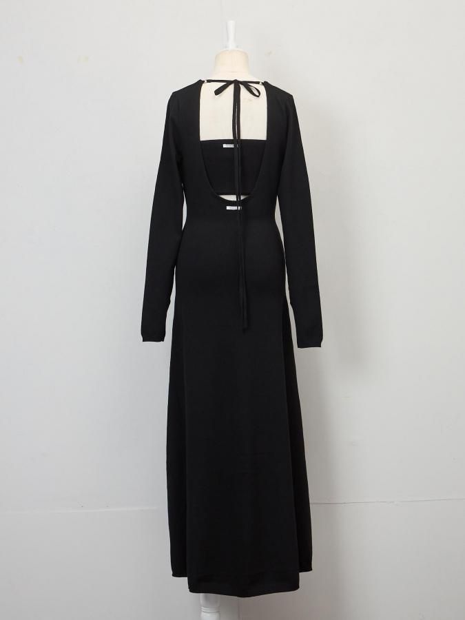ワンピース rosarymoon /Back Cross Knit Dress Back Open Fit Dress - ROSARYMOON OFFICIAL WEB STORE