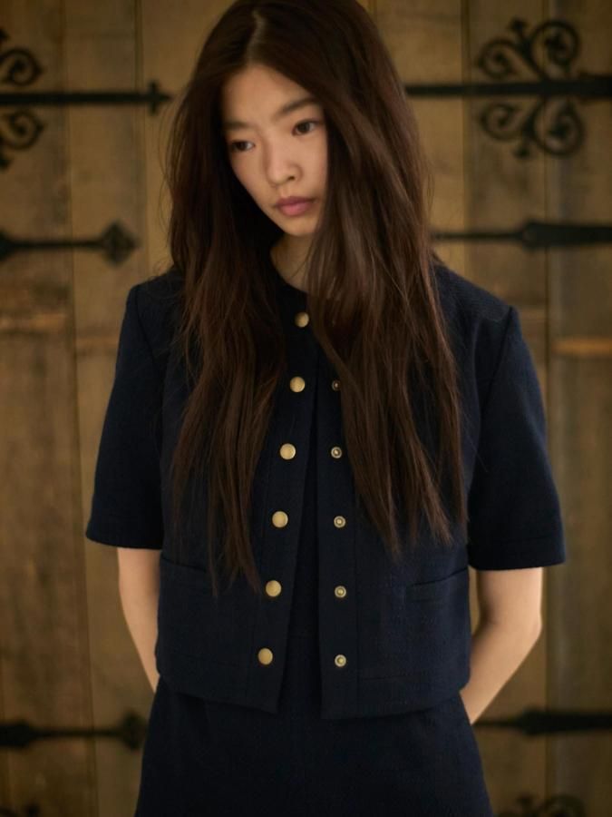 Pre orderTweed Collarless Jacket