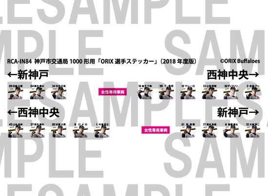 RCA-IN84 神戸市交1000形用「ORIX選手ステッカー」(2018年度版