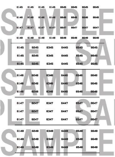 RCA-NI128 神戸市交通局6000形車番インレタ【5】(6145F〜6148F