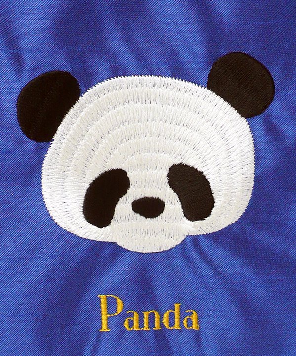 パンダ刺繍のポンポンスクエアポーチ
