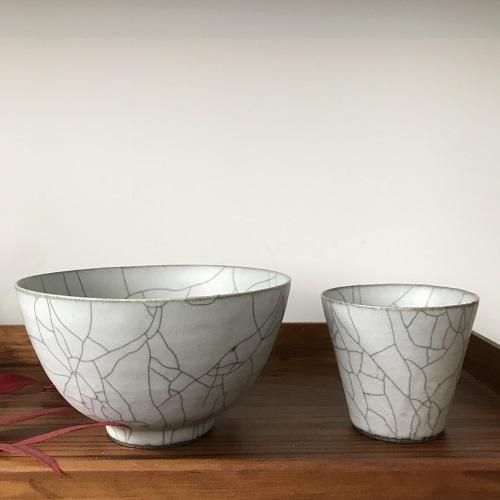 陶器|作家:高田志保|炭入り貫入カップ小￥hounoki