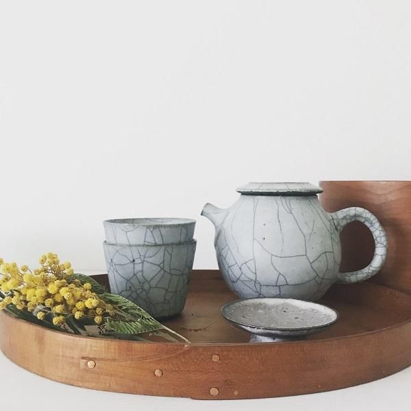 新品未使用 黒木泰等 高田志保 コラボ品 小皿 陶器｜高田志保 チタン釉足付豆皿｜hounoki