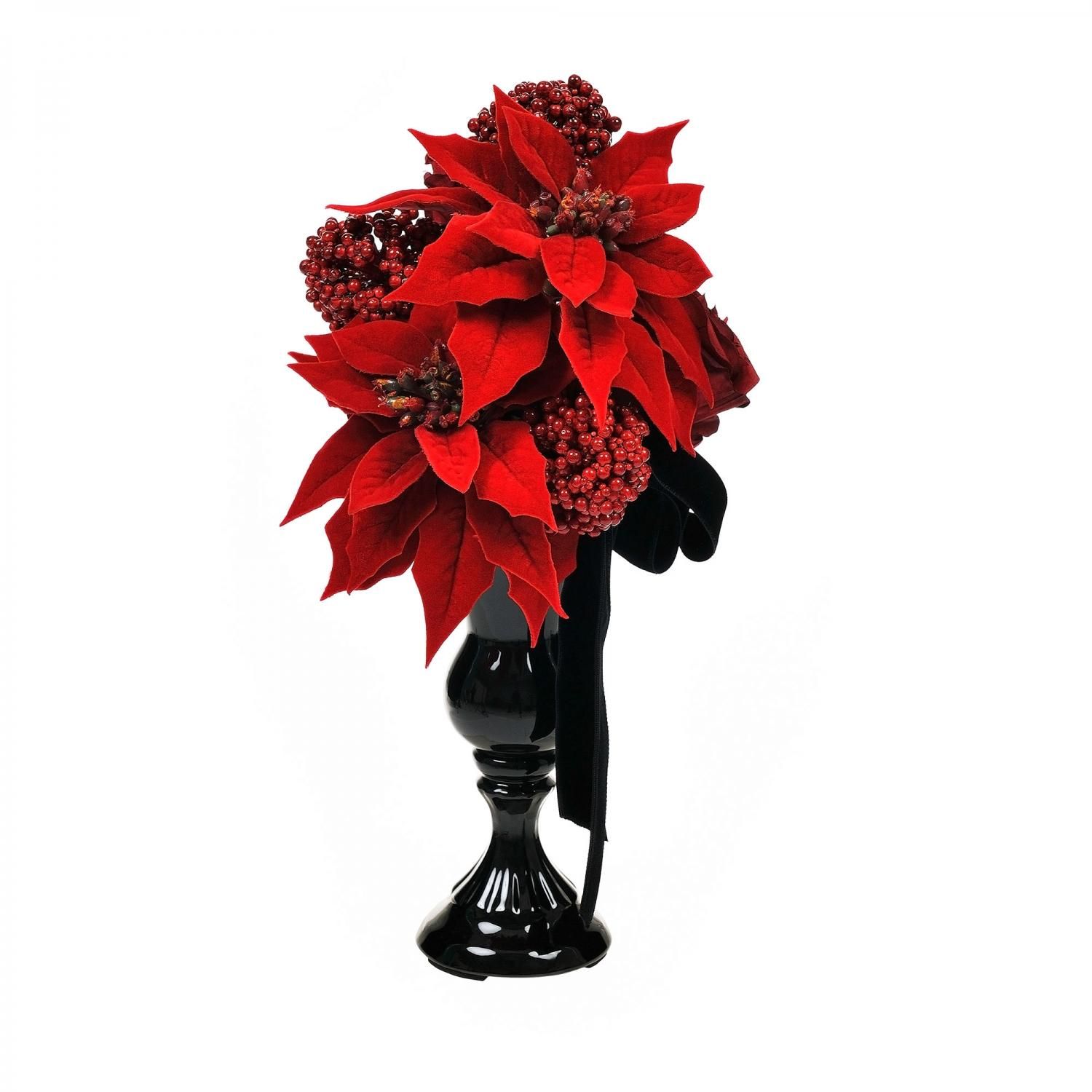 ポインセチアと赤バラのクリスマスアレンジ アーティフィシャルフラワー 造花 フェイクグリーン専門店プリマ 通販 ポインセチアと赤バラのクリスマスアレンジ アーティフィシャルフラワー 造花 フェイクグリーン専門店プリマ 通販