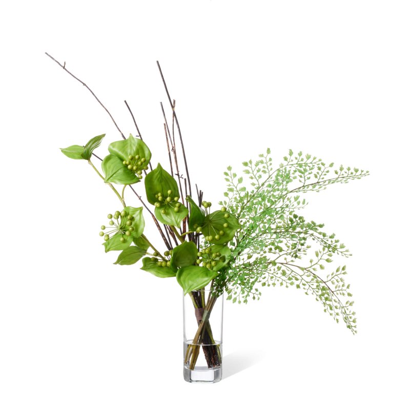 サンキライ×アジアンタム ウォーター H54cm 観葉植物 フェイクグリーン