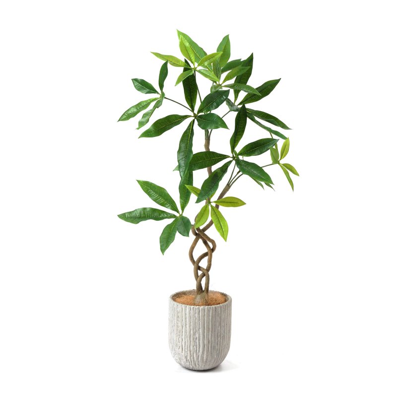 ツイストパキラ オベリスポット H95cm  観葉植物 フェイクグリーン eco
