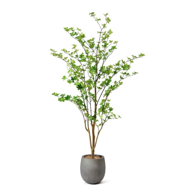 期間限定セール インテリア フェイクグリーン 人工観葉植物 造花 大型ドウダンツツジ エッグポット White H190cm フェイクグリーン Greenpark セットアップ 別倉庫直送品 フェイク 玄関 オフィス 水やり不要 枯れない 枝 イミテーショングリーン アートグリーン
