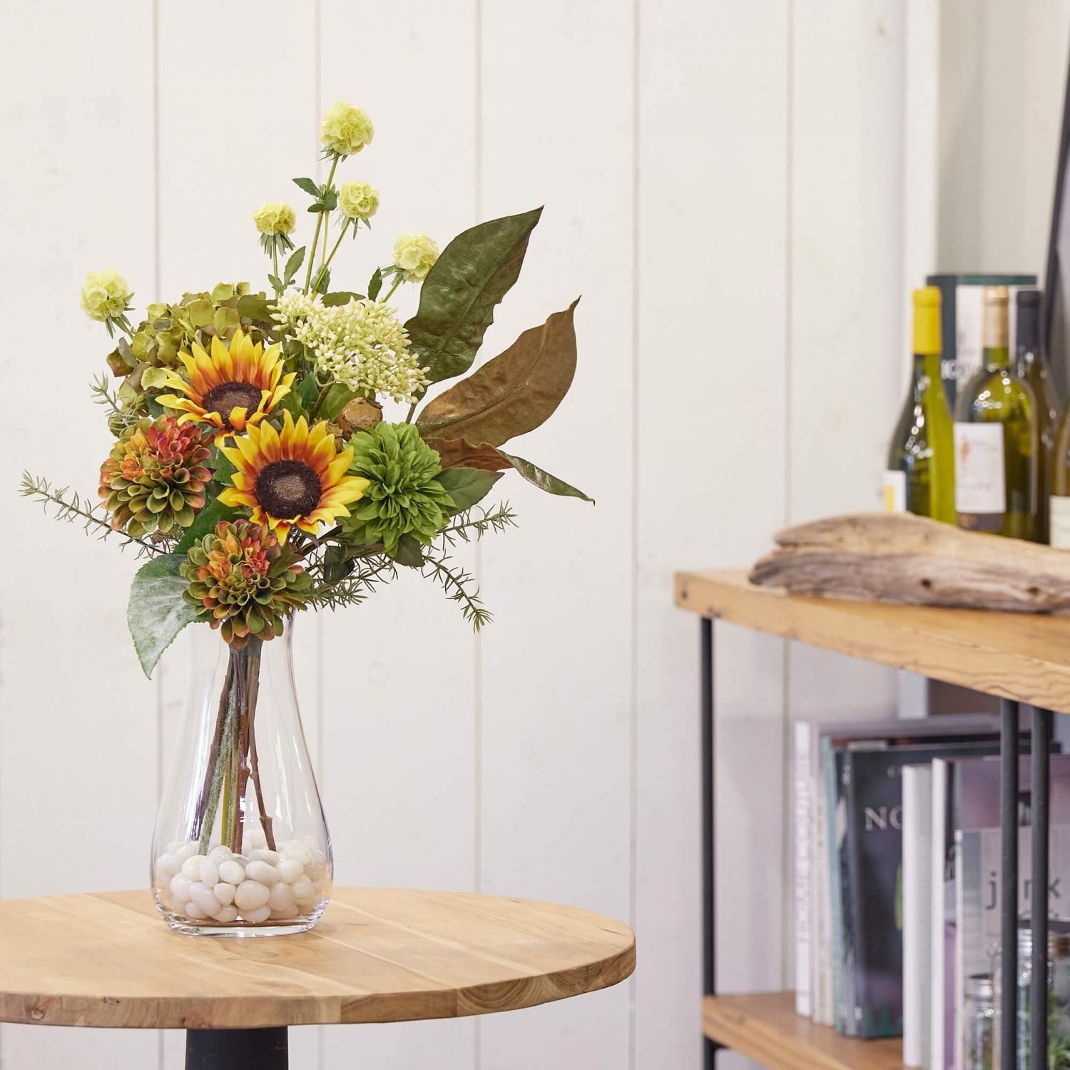 おまかせ季節の花束 夏の向日葵 ロング アーティフィシャルフラワー フェイクグリーン専門店プリマ 通販