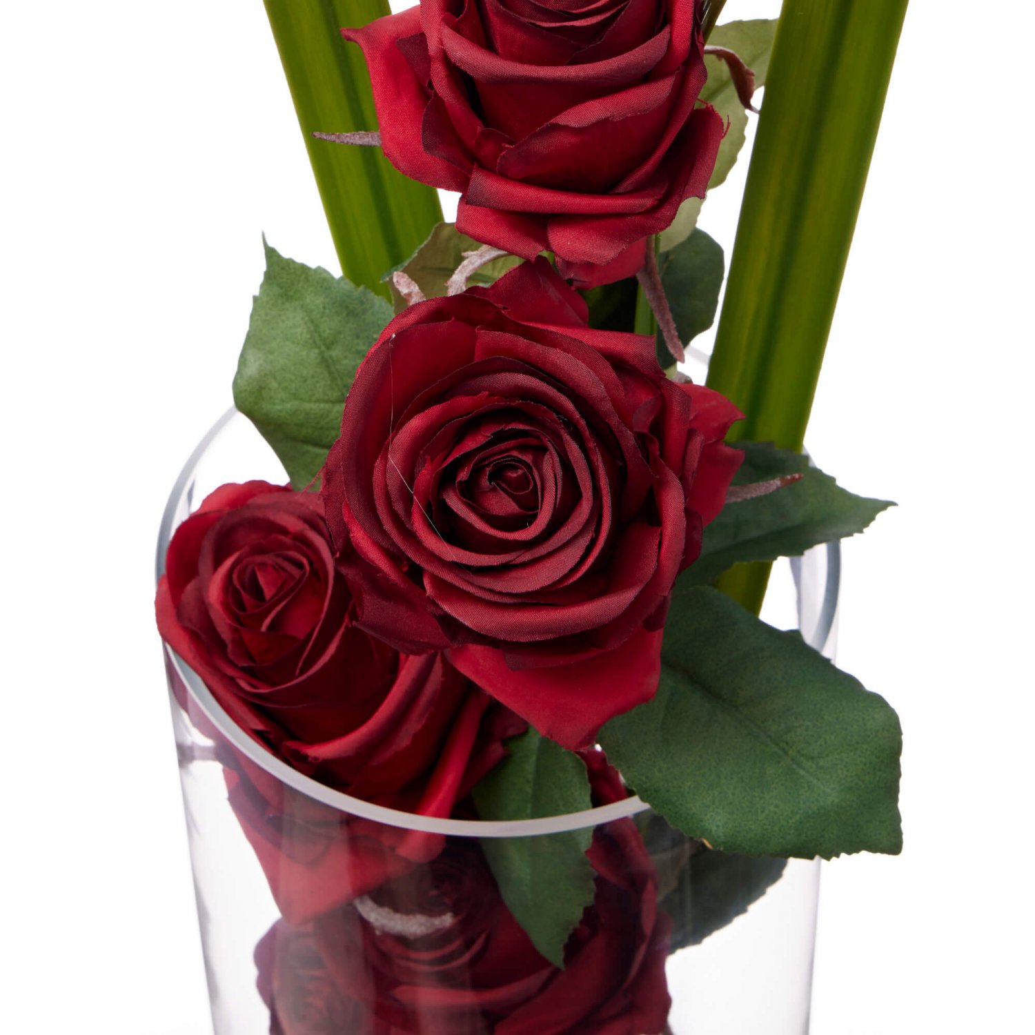 赤バラ ウォーターシリンダー  造花 フラワーアレンジメント 
