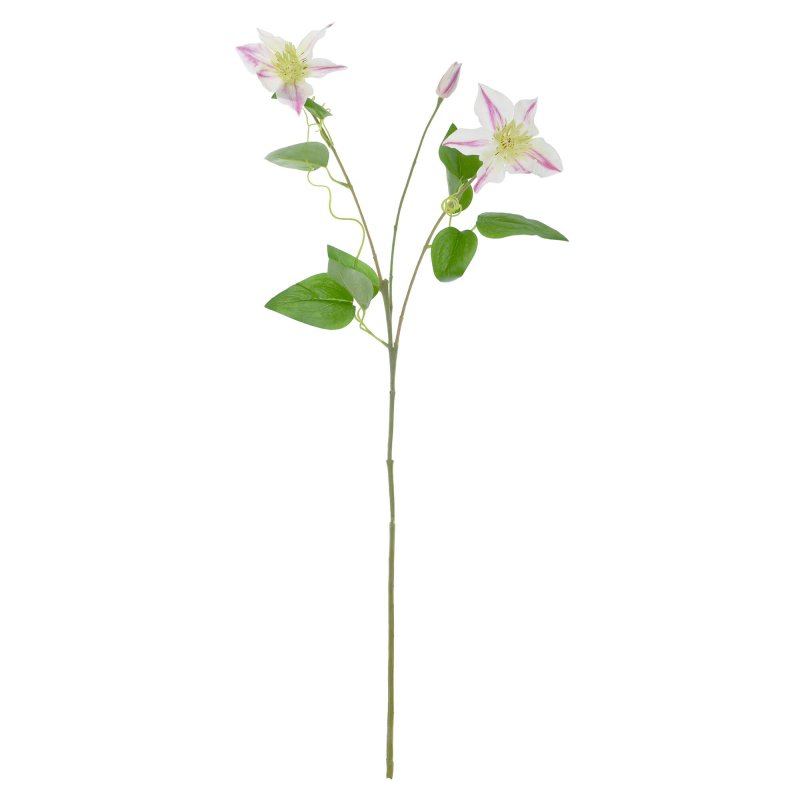 クレマチス テッセン ホワイト×ピンク 単品花材 造花 アーティフィシャルフラワー 