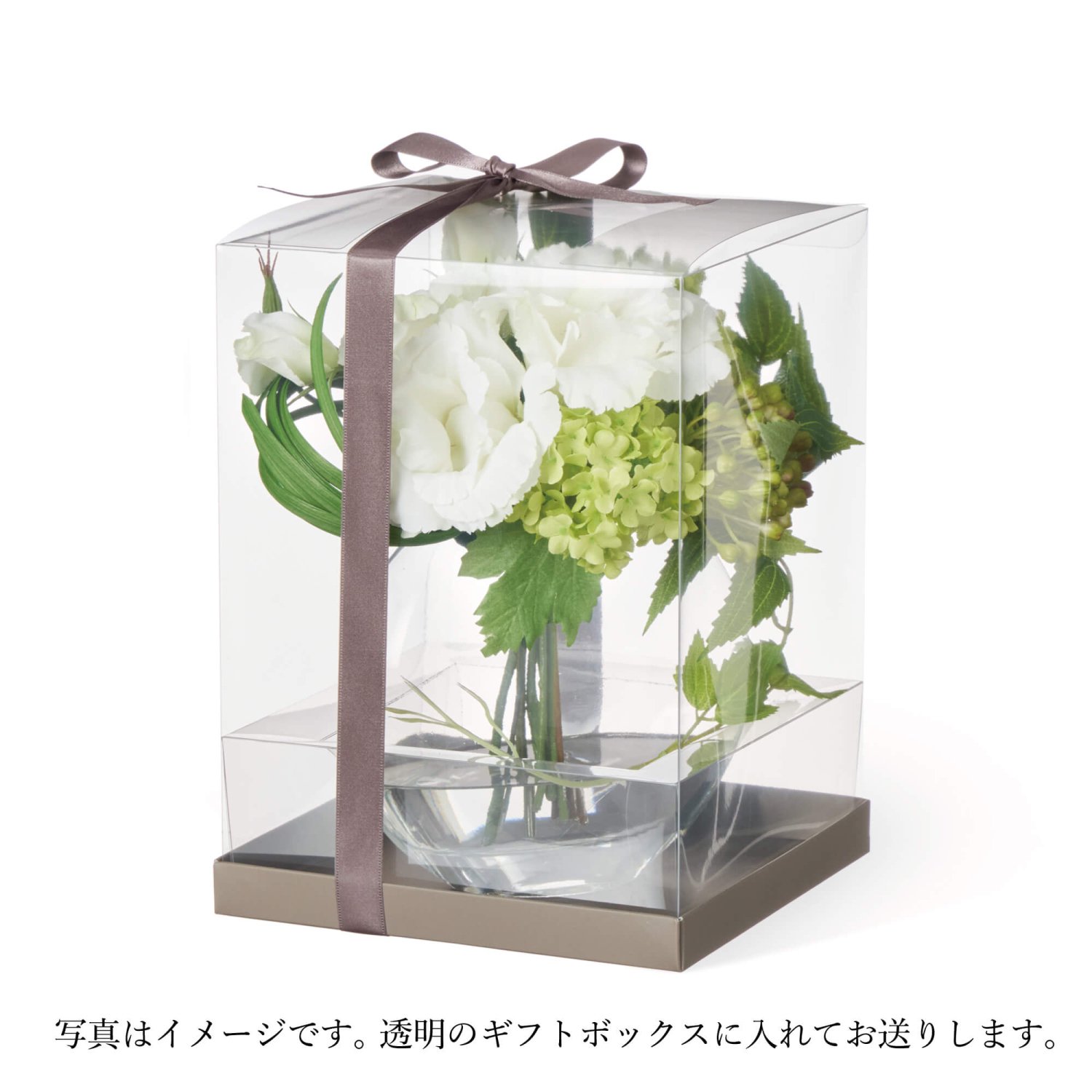 リシアンサス ウォーター ガラスベース イエロー 造花 フラワーアレンジメント 