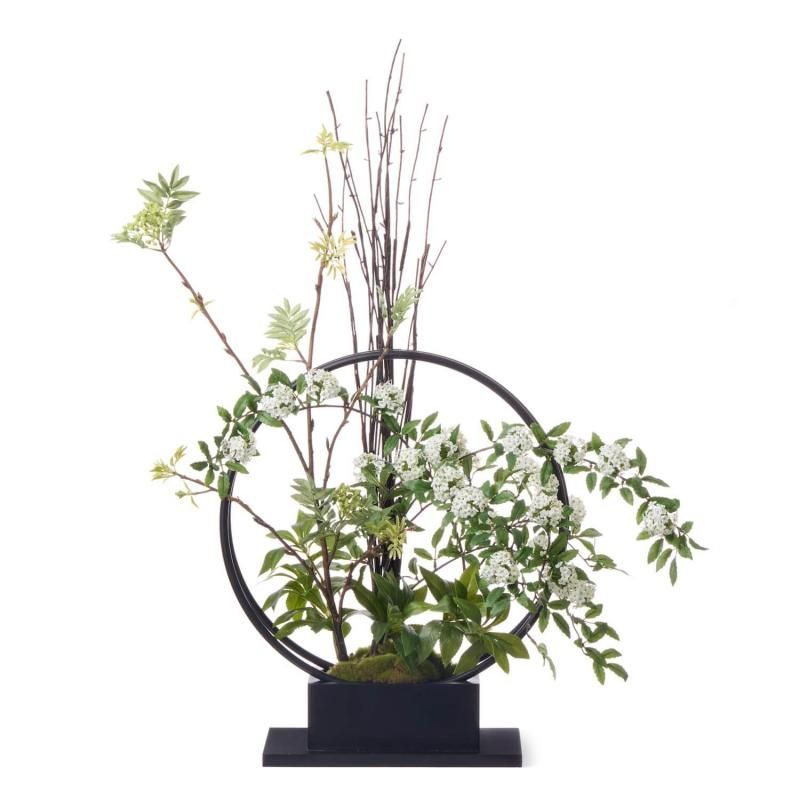 【セット販売】木製ベースとリアルな造花アレンジメント（ストレリチア等） prar-0110_0.jpg