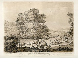 1774ǯ Claude Lorrain ¤ν No.75 η2ͤƸ A Pastoral Scene, with Herds of Cattle and two Herdsmen