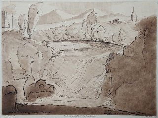 1819年 Claude Lorrain 真実の書 No.43 滝の景観 A Study, Waterfall