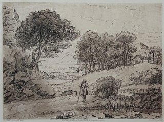 1819年 Claude Lorrain 真実の書 No.95 羊の群れと羊飼いの風景