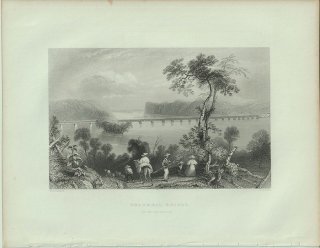 1840ǯ Bartlett ꥫ ϥˤ륳ӥ Columbia Bridge on the Susquehanna