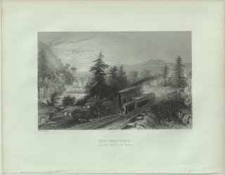 1840ǯ Bartlett ꥫ Ŵƻ Rail Road Scene. Little Falls Valley of the Mohawk ۡХ졼