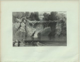 1840ǯ Bartlett ꥫ Υåζ ͥåȽ Bridge at Norwich Connecticut