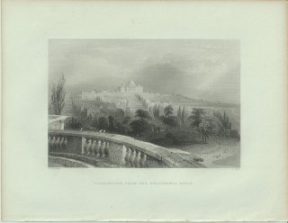 1840年 Bartlett アメリカの風景 大統領官邸から見たワシントン Washington from the Presidents House