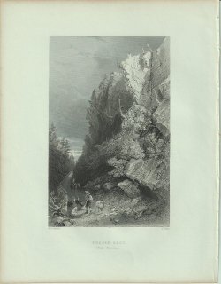 1840年 Bartlett アメリカの風景 パルピット・ロック ホワイト山地 Pulpit Rock