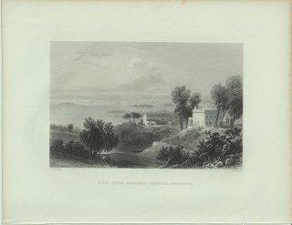 1840年 Bartlett アメリカの風景 ゴワナス高地からの眺め ブルックリン View from Gowanus Heights, Brooklyn