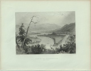 1840年 Bartlett アメリカの風景 サスケハナ川の眺め View on the Susquehannah