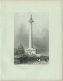 1840年 Bartlett アメリカの風景 ワシントン記念塔 ボルチモア Washington's Monument, Baltimore