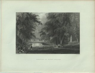 1840年 Bartlett アメリカの風景 マウント・オーバーン墓地 Cemetery of Mount Auburn マサチューセッツ州