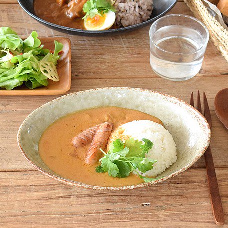 ナチュラルオーバルカレー皿＆パスタ皿大皿 日本製 美濃焼 和食器