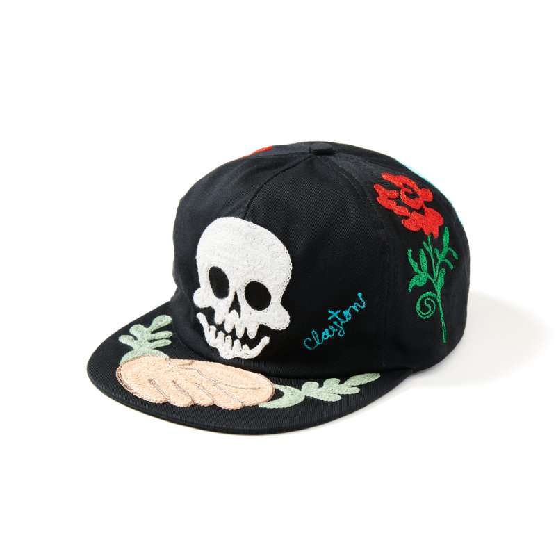 CP / SOLID SKULL chain stitch embroidery CAP - Tea Club and The