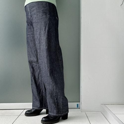 リネンコットンクロスバレルパンツ-Munich、ミューニック