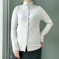 Munich<BR>ビスコースウールストレッチリブ 2wayタートルネックトップス