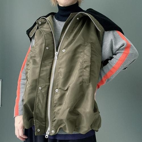 ナイロンツイル×シープボアバルーンフライトベスト-Munich、ミューニック