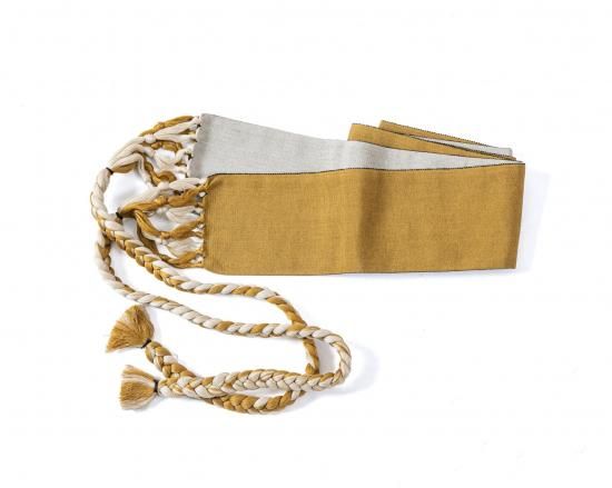 紐付き角帯：黄×ライトグレー - 男着物&メンズ浴衣専門店『藤木屋』