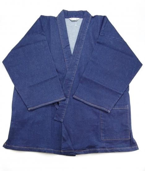 生産終了品)デニム作務衣：インディゴブルー - 男着物&