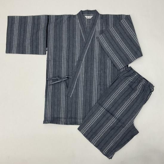 甚平：麻混【6.縞】 - 男着物&メンズ浴衣専門店『藤木屋』