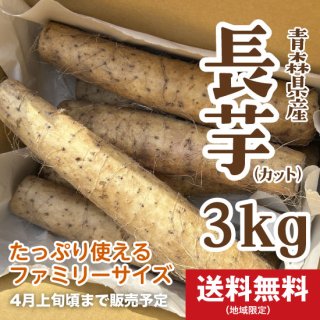 青森県産 長芋（カット・3kg）