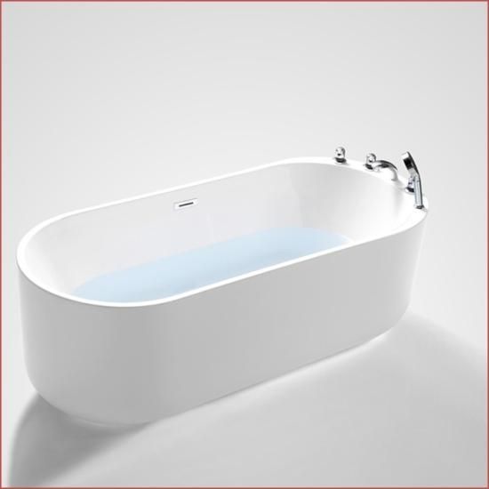 バスタブ H5207 アクリル 浴槽 ホワイト 1700×750×580 おしゃれ 据え置き型