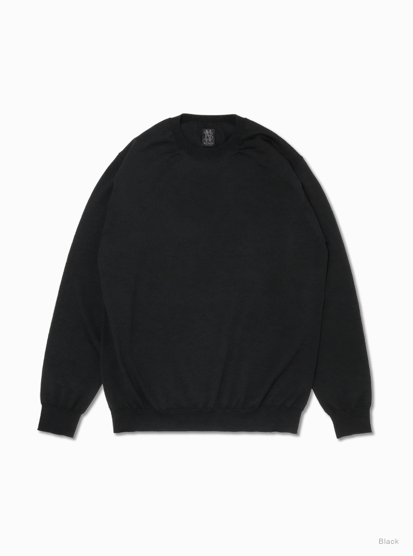 バトナー　SUPERIOR MERINO CREW NECK ネイビー Essential SUPERIOR HIGH GAUGE MERINO CREW NECK - BATONER
